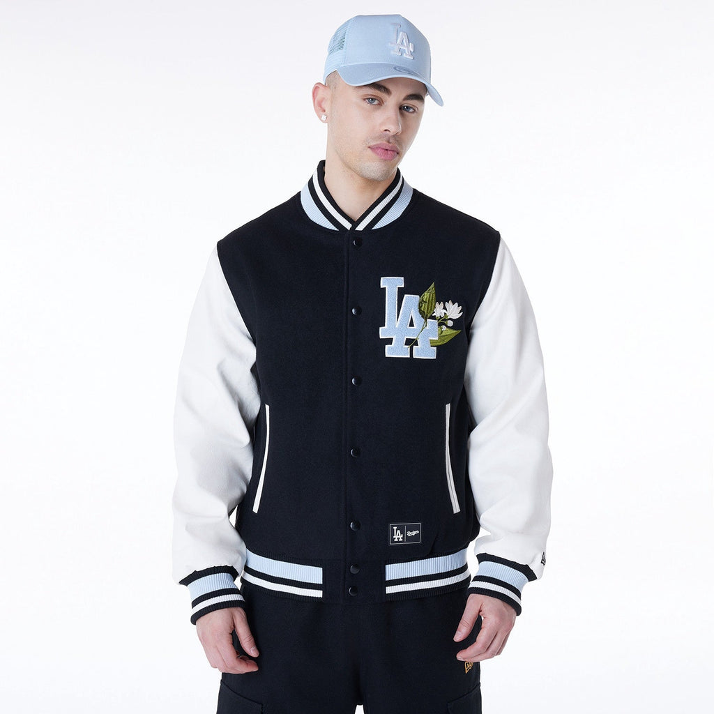 New Era - MLB Floral Varsity Jacket - Los Angeles Dodgers Official Sports Fan Gear Popular Style Baseball Fan Gear