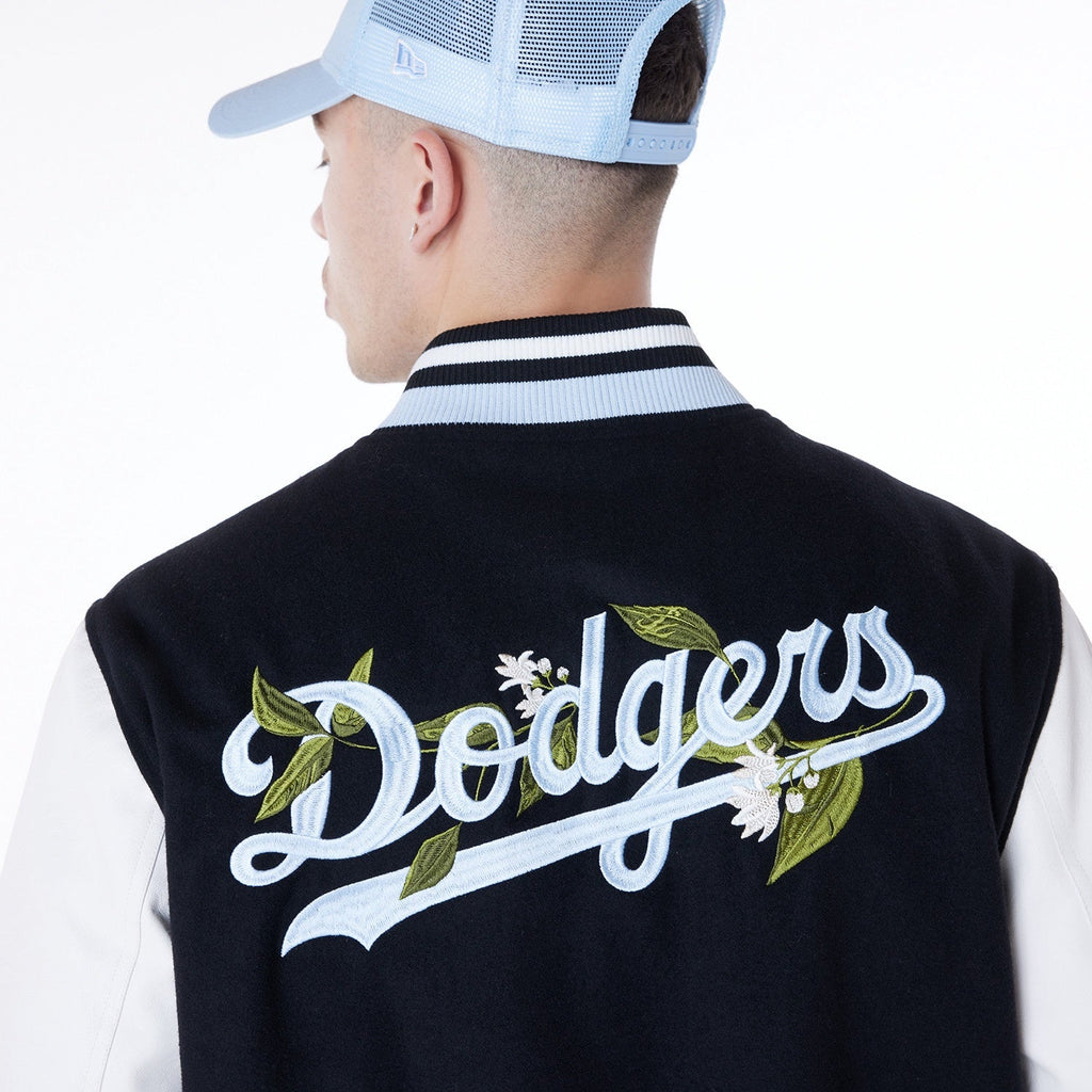 New Era - MLB Floral Varsity Jacket - Los Angeles Dodgers Official Sports Fan Gear Popular Style Baseball Fan Gear