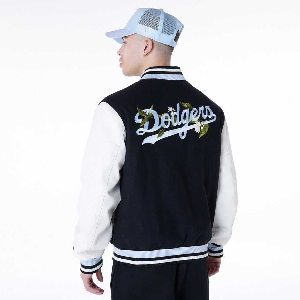 New Era - MLB Floral Varsity Jacket - Los Angeles Dodgers Official Sports Fan Gear Popular Style Baseball Fan Gear