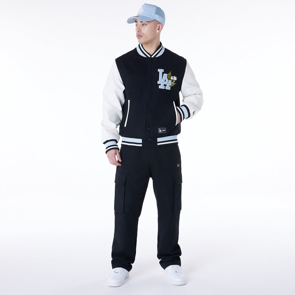 New Era - MLB Floral Varsity Jacket - Los Angeles Dodgers Official Sports Fan Gear Popular Style Baseball Fan Gear