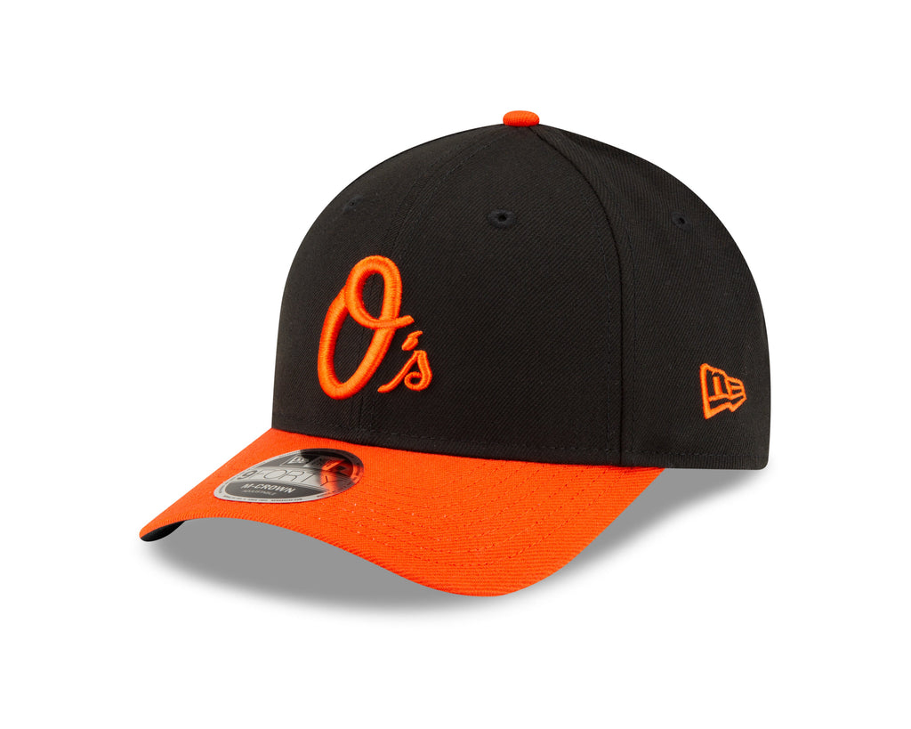 Baltimore Orioles Black Orange Alternate New Era Player Replica M-Crown 9FORTY Adjustable Hat Official Team Hat Sports Fan Cap Official MLB Team Hat