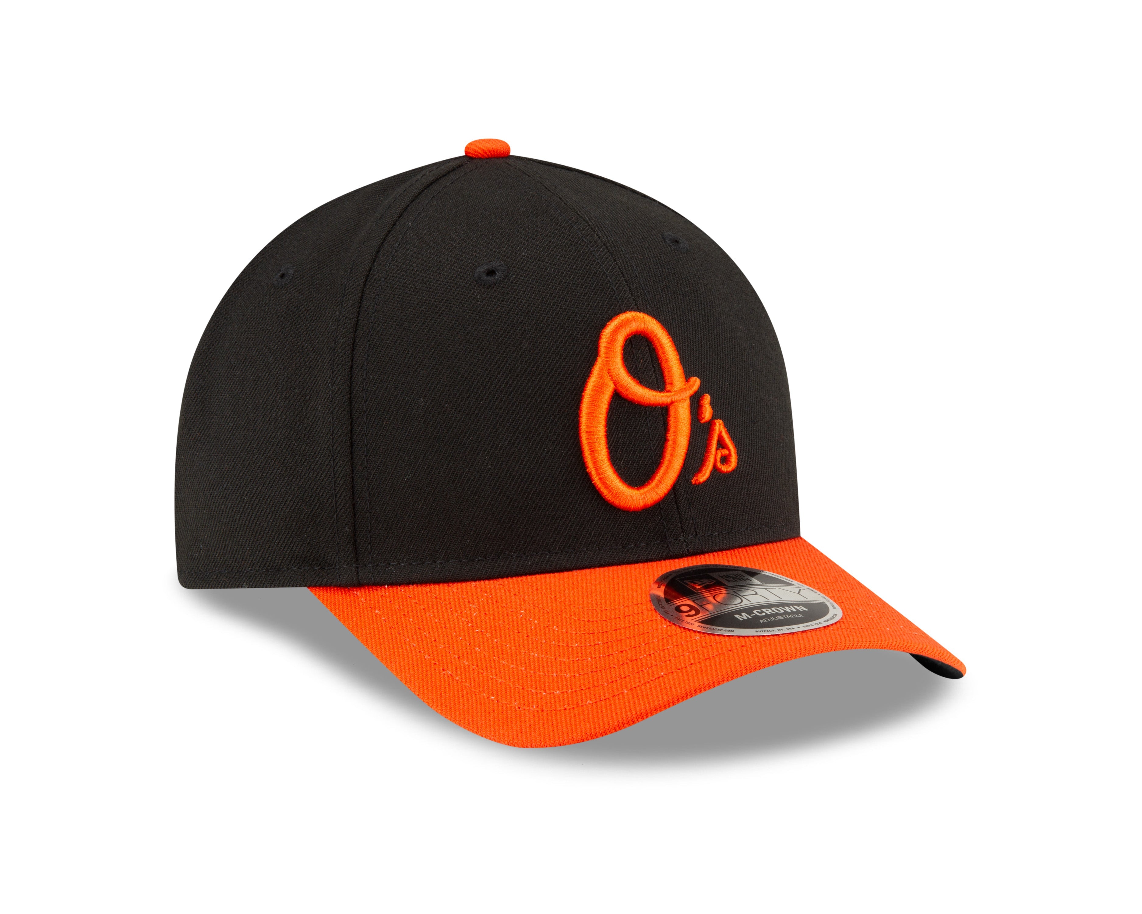 Baltimore Orioles Black Orange Alternate New Era Player Replica M-Crown 9FORTY Adjustable Hat Official Team Hat Sports Fan Cap Official MLB Team Hat