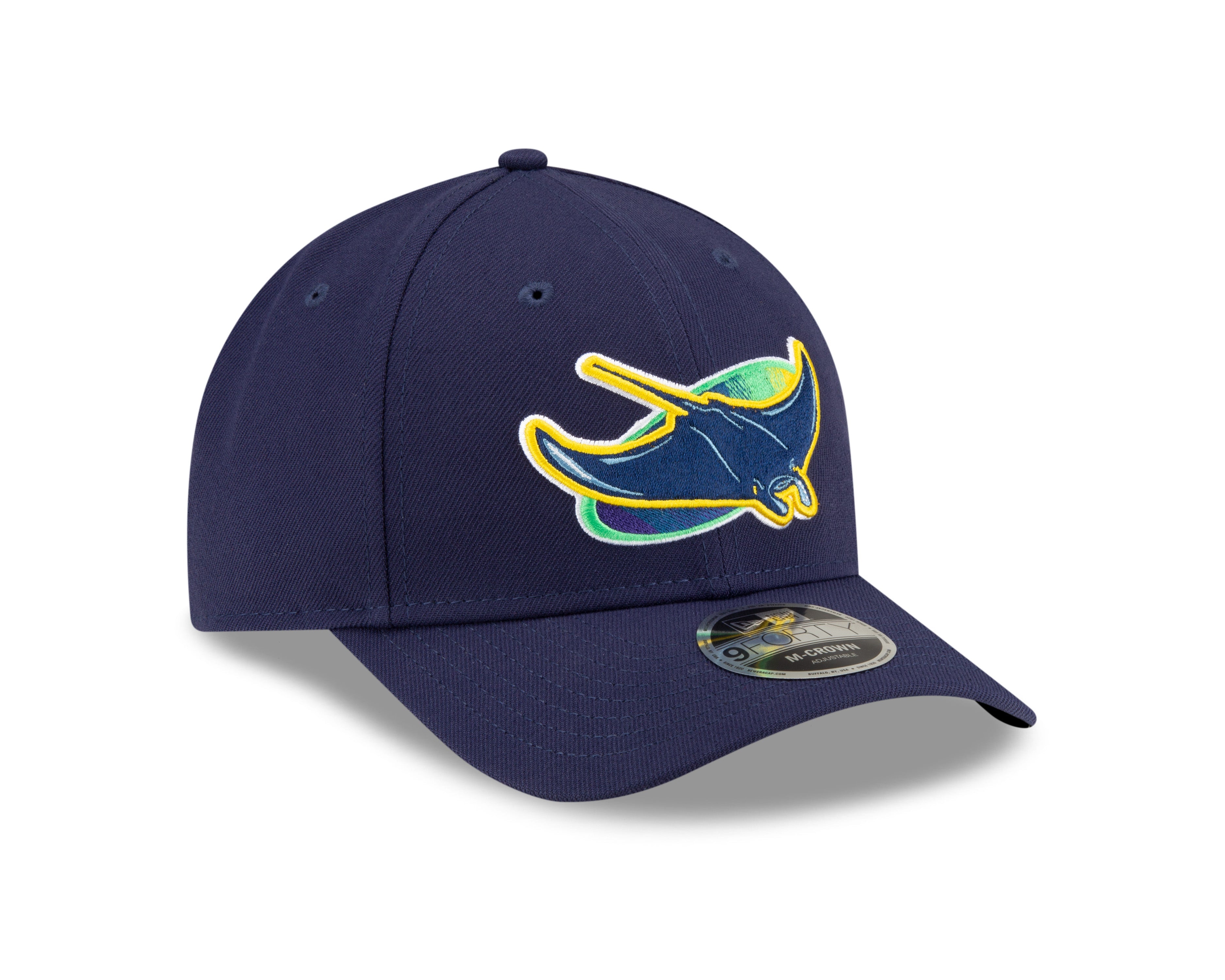 Tampa Bay Rays Alternate Navy New Era Player Replica M-Crown 9FORTY Adjustable Hat Official Team Hat Sports Fan Cap Official MLB Team Hat Baseball