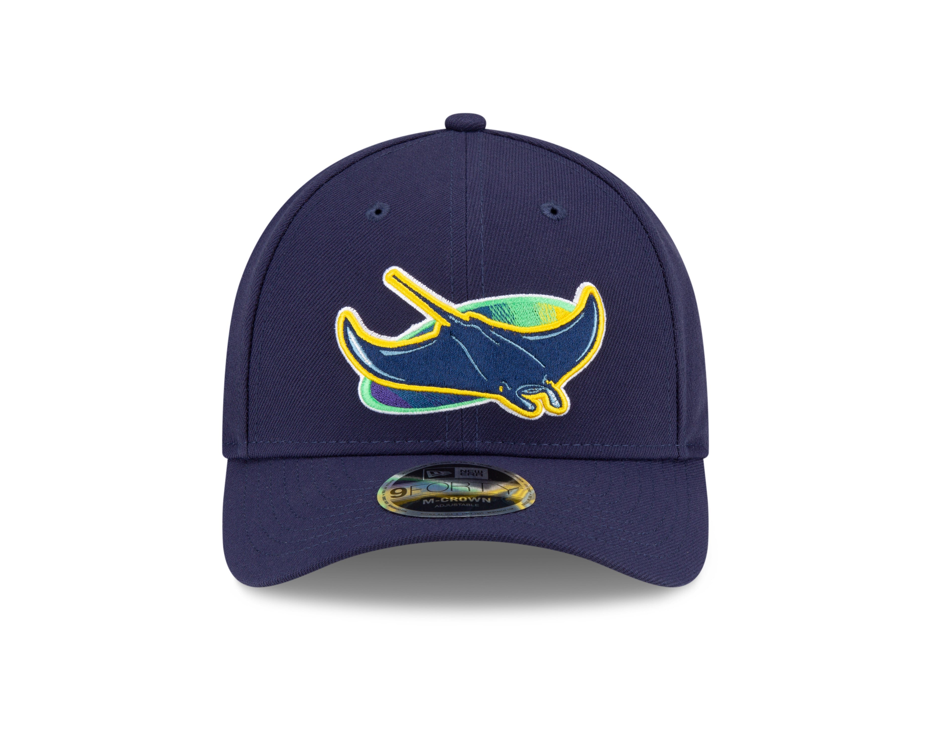 Tampa Bay Rays Alternate Navy New Era Player Replica M-Crown 9FORTY Adjustable Hat Official Team Hat Sports Fan Cap Official MLB Team Hat Baseball