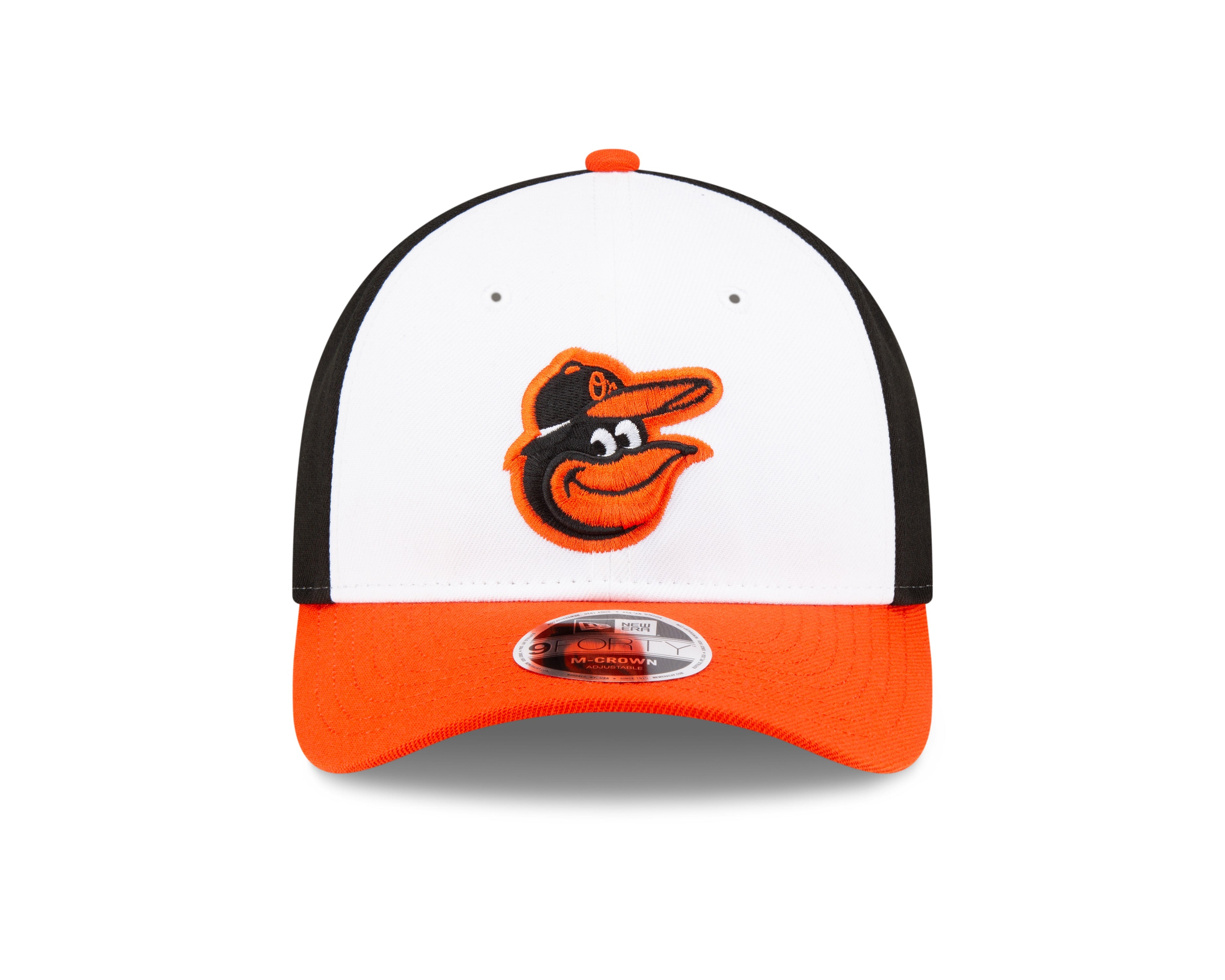 Baltimore Orioles White Orange Black New Era Player Replica M-Crown 9FORTY Adjustable Hat Official Team Hat Sports Fan Cap Official MLB Team Hat
