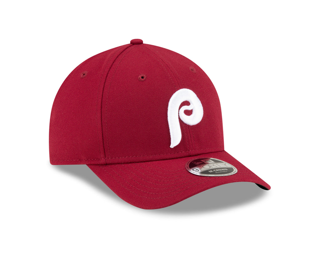 Philadelphia Phillies Crimson Alternate New Era Player Replica M-Crown 9FORTY Adjustable Hat Official Team Hat Sports Fan Cap Official MLB Team Hat