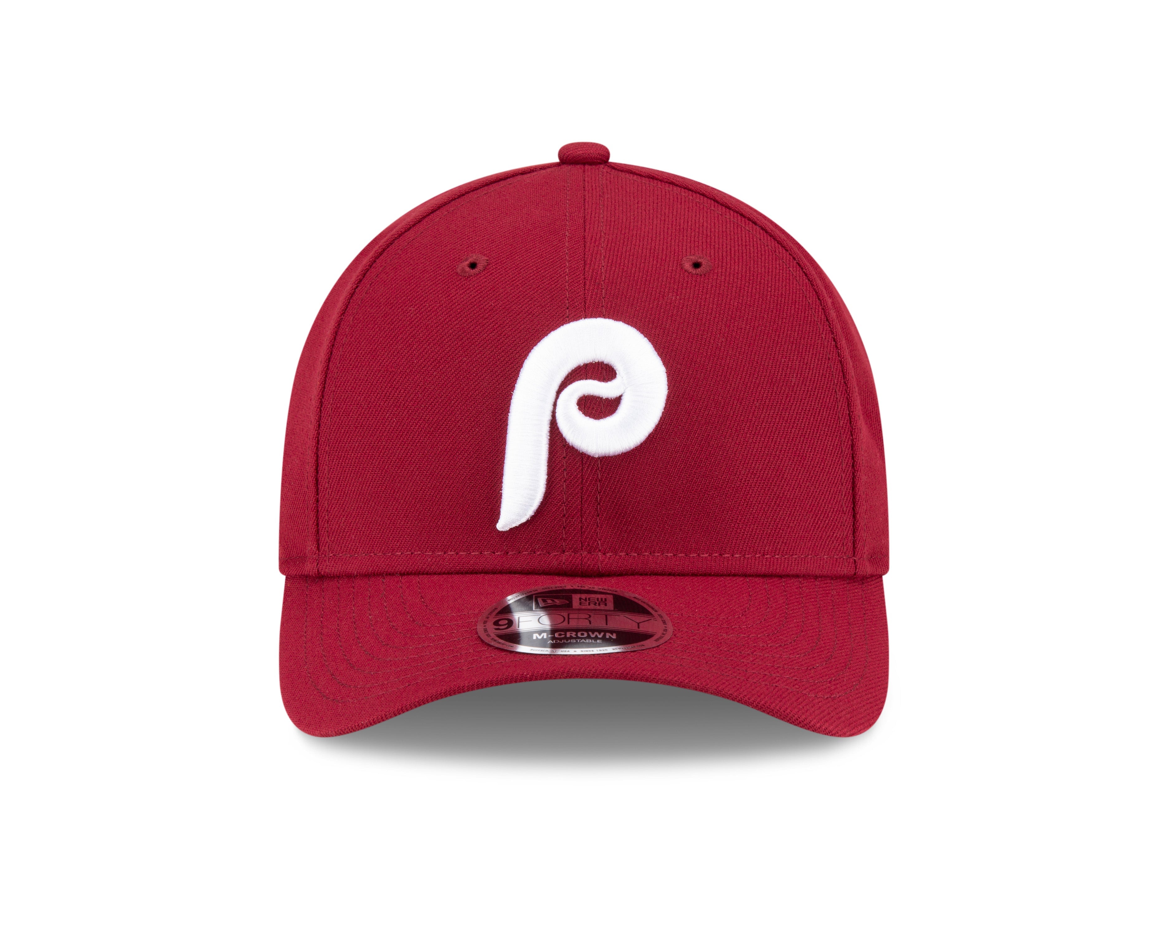 Philadelphia Phillies Crimson Alternate New Era Player Replica M-Crown 9FORTY Adjustable Hat Official Team Hat Sports Fan Cap Official MLB Team Hat
