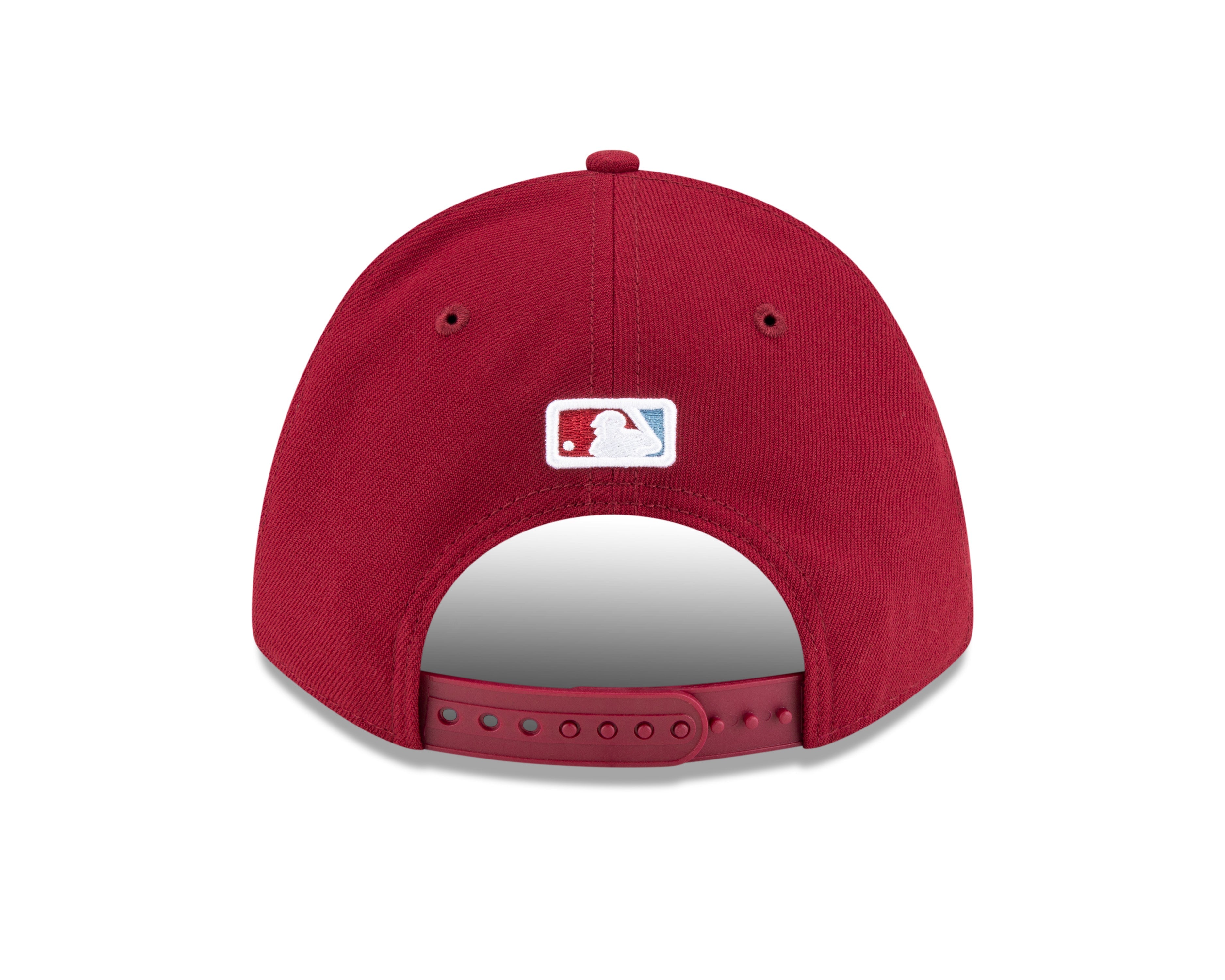 Philadelphia Phillies Crimson Alternate New Era Player Replica M-Crown 9FORTY Adjustable Hat Official Team Hat Sports Fan Cap Official MLB Team Hat