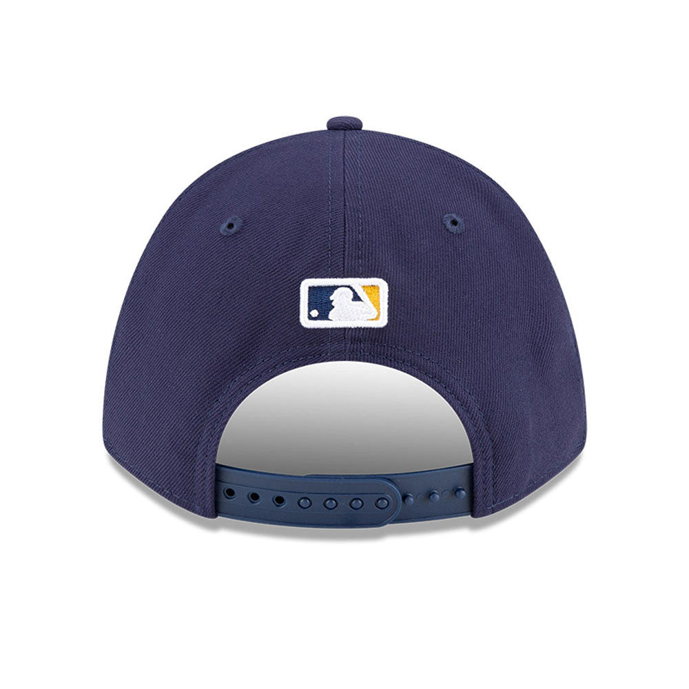 Milwaukee Brewers Navy Blue New Era Player Replica M-Crown 9FORTY Adjustable Hat Official Team Hat Sports Fan Cap Official MLB Team Hat Baseball Fan