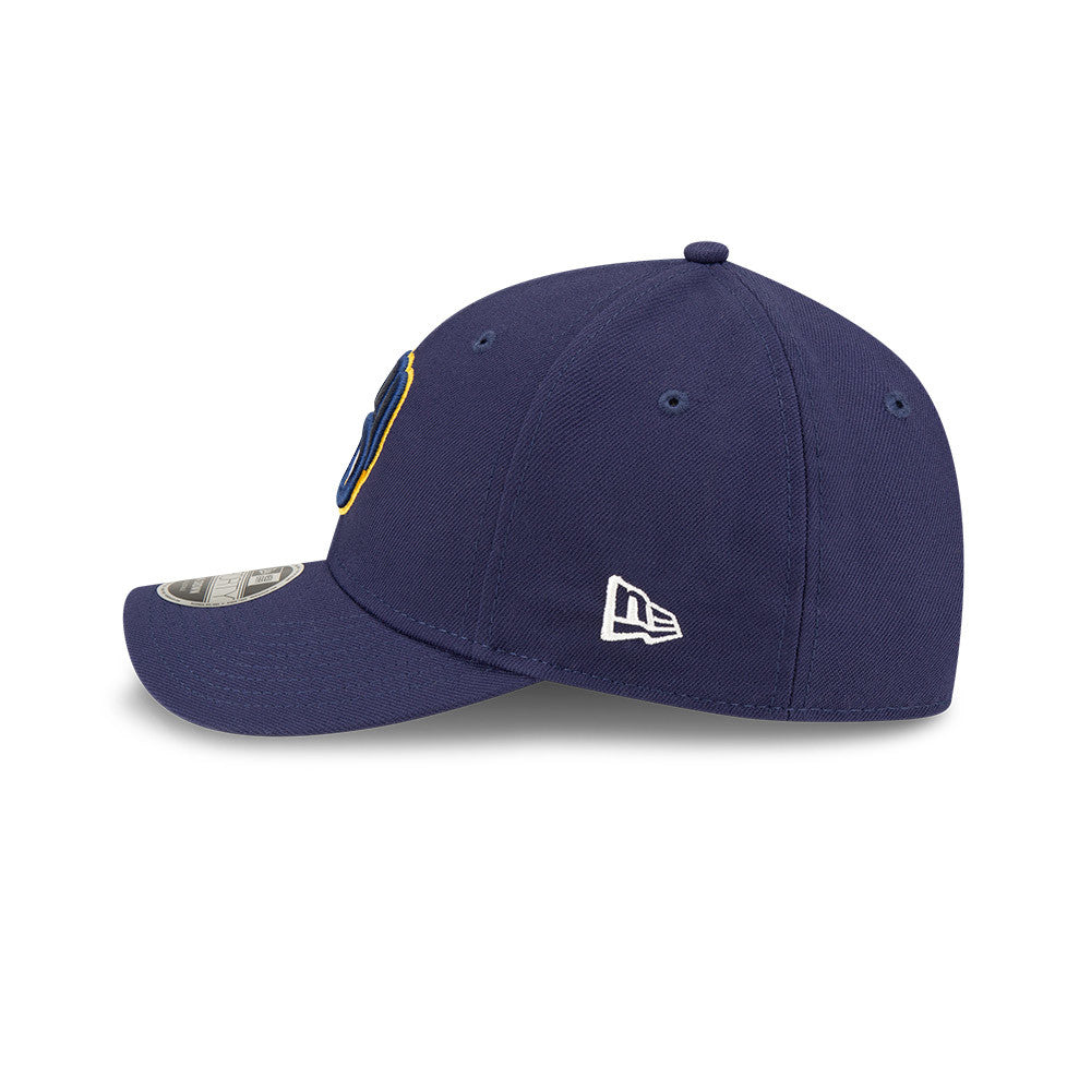 Milwaukee Brewers Navy Blue New Era Player Replica M-Crown 9FORTY Adjustable Hat Official Team Hat Sports Fan Cap Official MLB Team Hat Baseball Fan