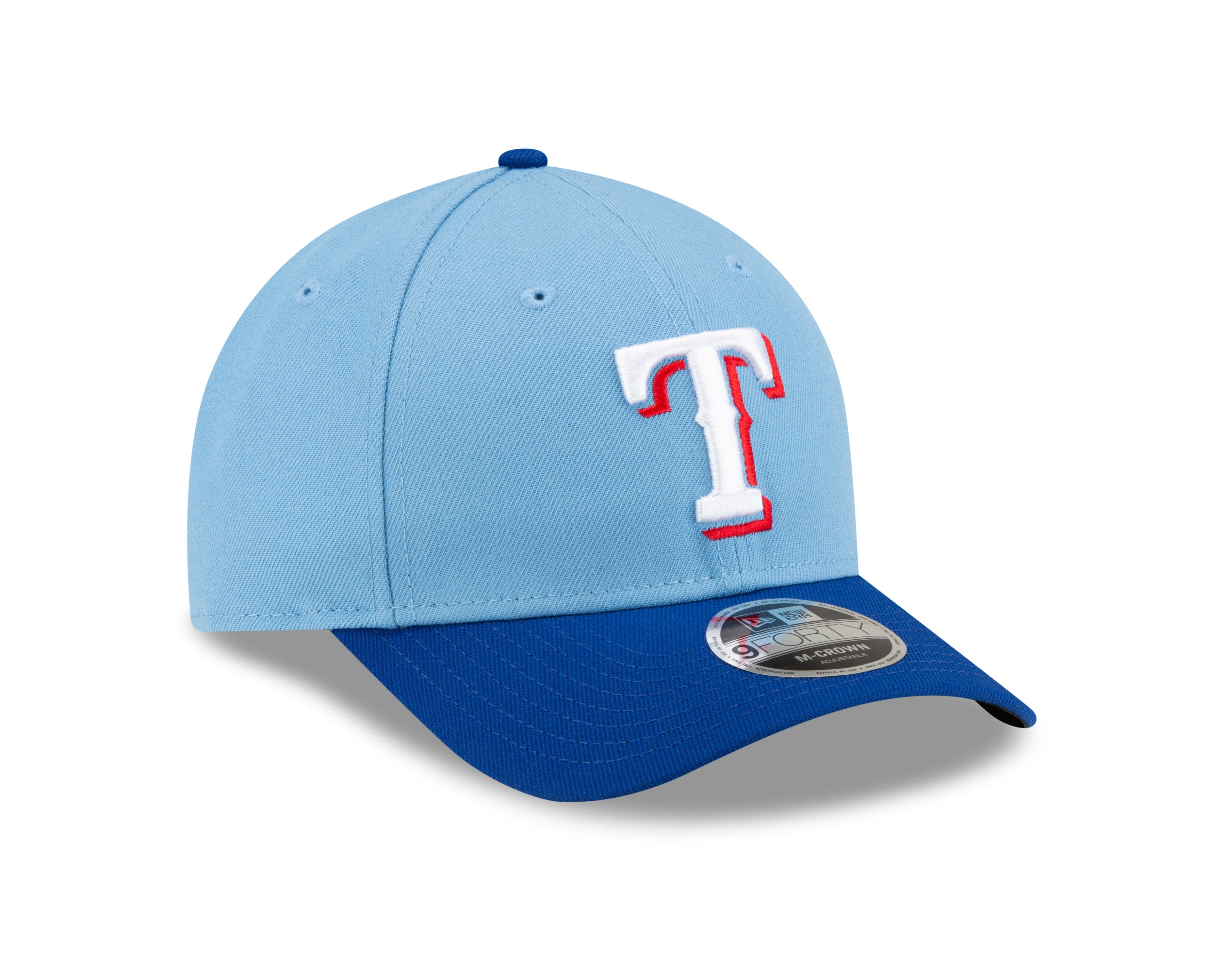 Texas Rangers Blue Alternate New Era Player Replica M-Crown 9FORTY Adjustable Hat Official Team Hat Sports Fan Cap Official MLB Team Hat Baseball Fan