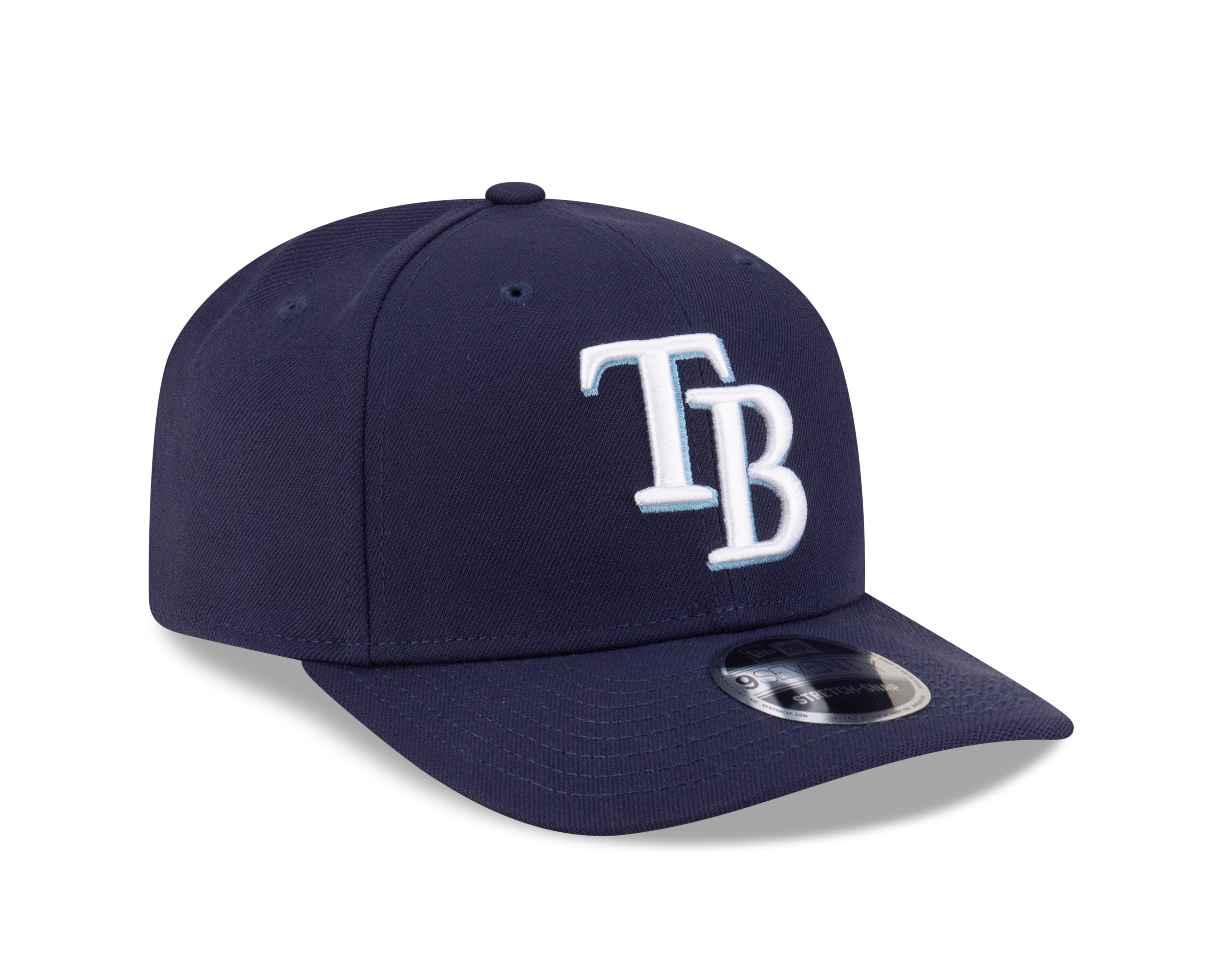 Tampa Bay Rays Navy New Era Player Replica 9SEVENTY Stretch Snap Adjustable Hat Official Team Hat Sports Fan Cap Official MLB Team Hat Baseball Fan