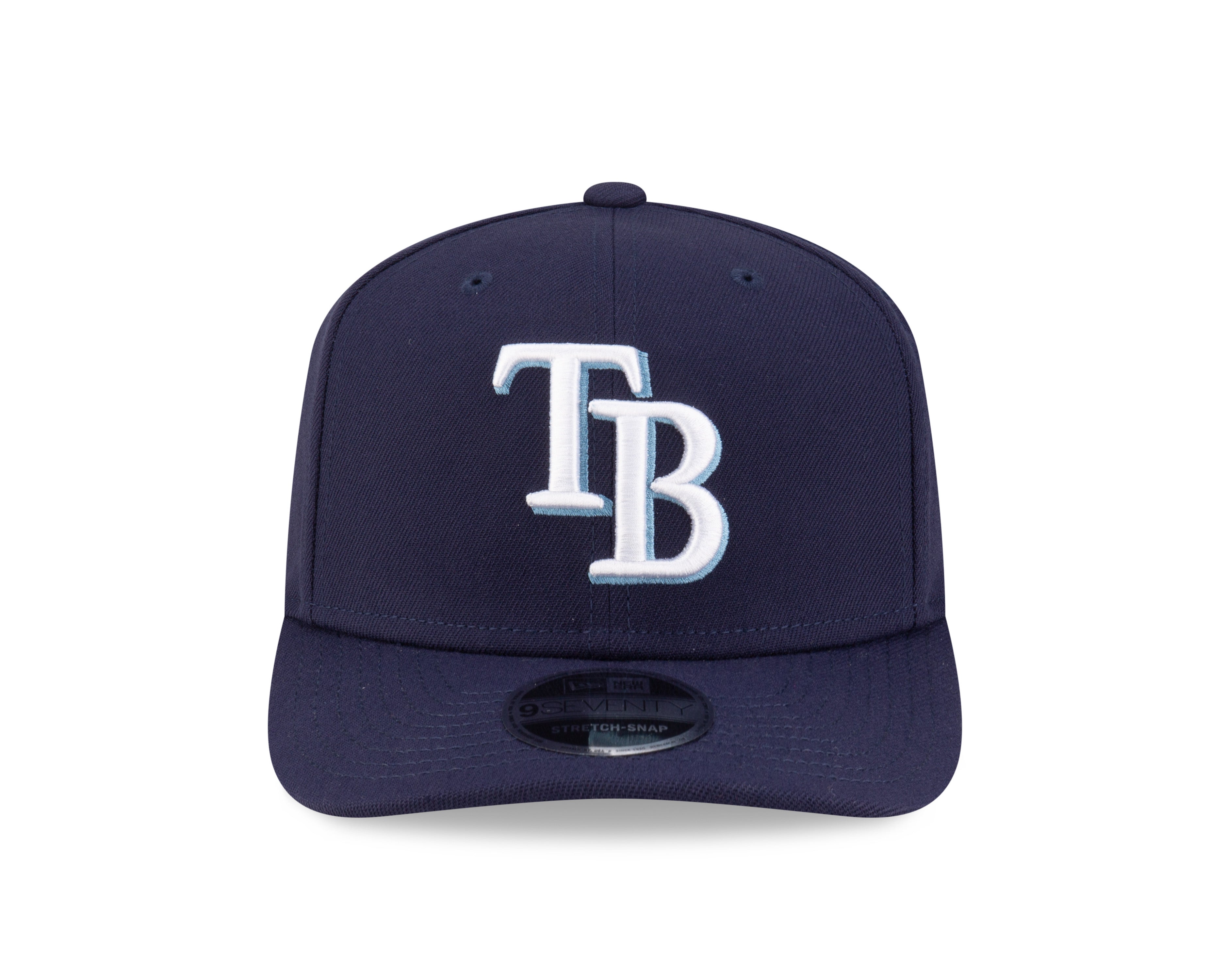 Tampa Bay Rays Navy New Era Player Replica 9SEVENTY Stretch Snap Adjustable Hat Official Team Hat Sports Fan Cap Official MLB Team Hat Baseball Fan