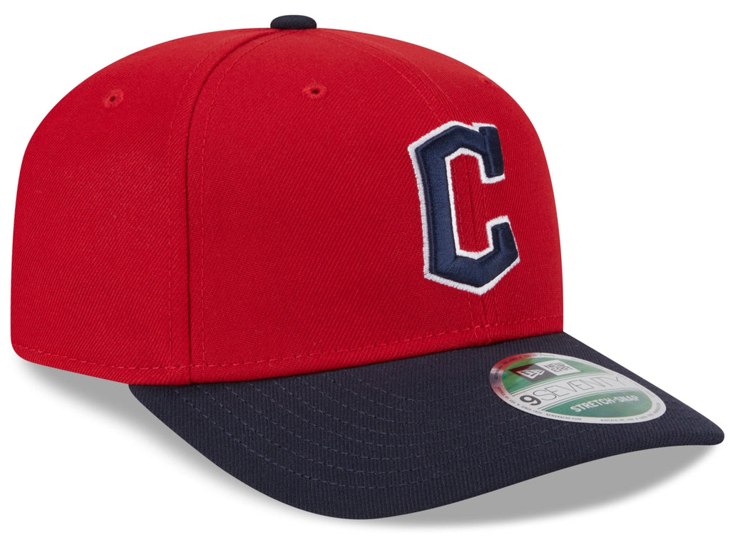 Cleveland Guardians Red Navy New Era Player Replica 9SEVENTY Stretch Snap Adjustable Hat Official Team Hat Sports Fan Cap Official MLB Team Hat