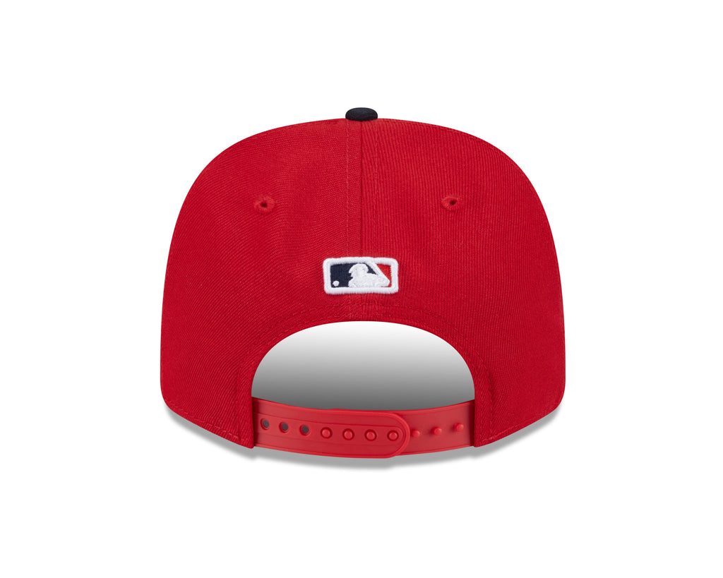 Cleveland Guardians Red Navy New Era Player Replica 9SEVENTY Stretch Snap Adjustable Hat Official Team Hat Sports Fan Cap Official MLB Team Hat