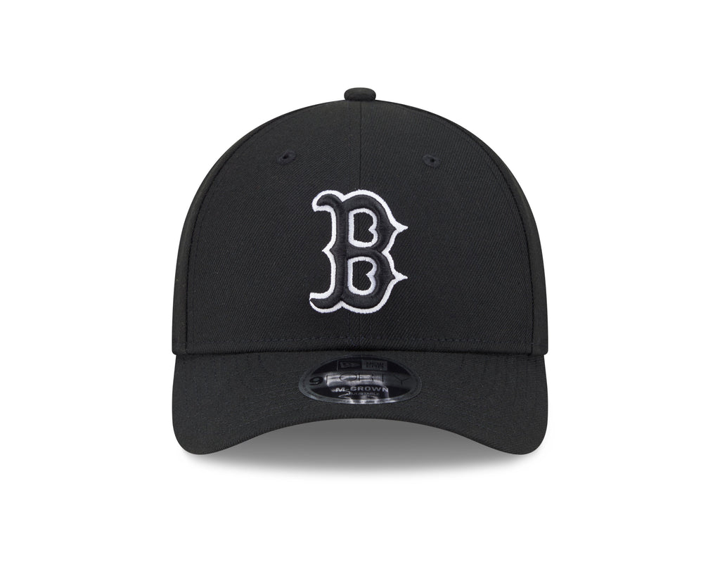 Boston Red Sox Black and White New Era M-Crown 9FORTY Adjustable Hat Official Team Hat Sports Fan Cap Official MLB Team Hat Baseball Fan Cap