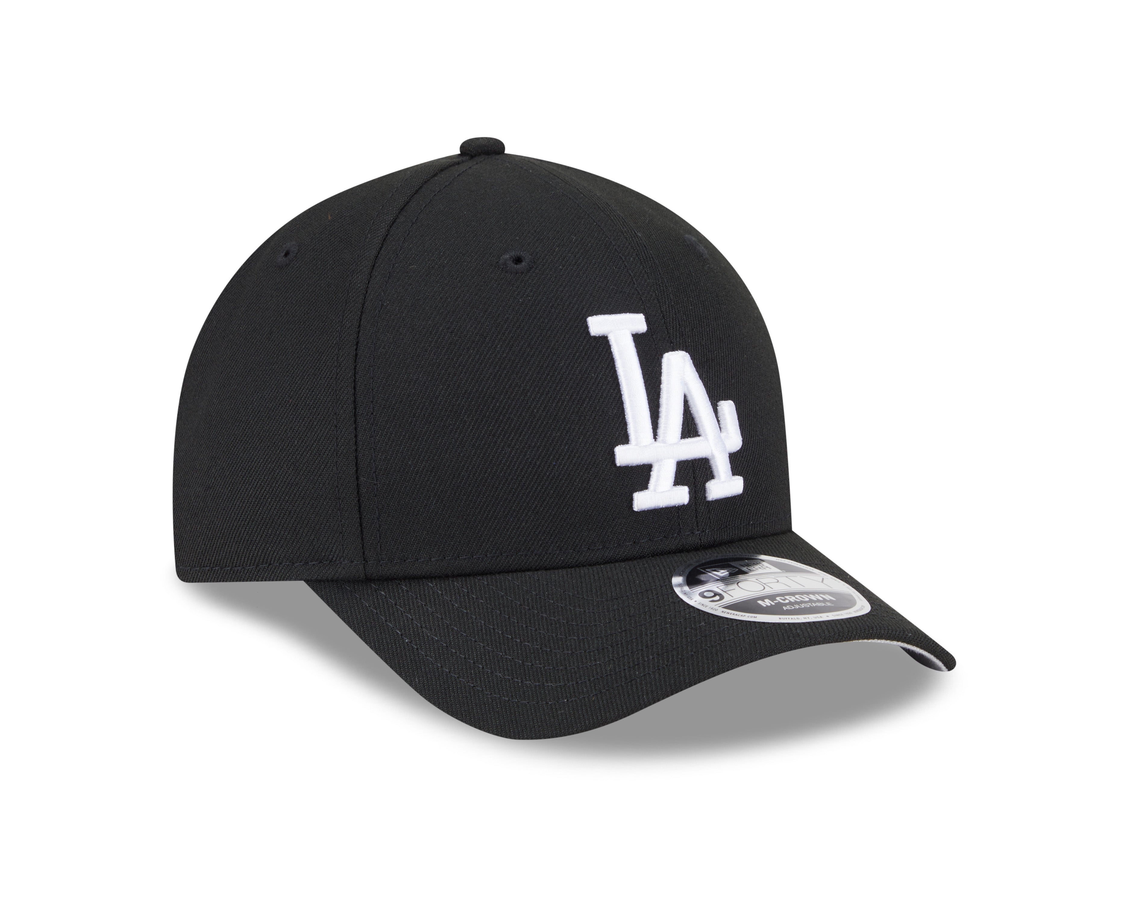 Los Angeles Dodgers Black and White New Era M-Crown 9FORTY Adjustable Hat Official Team Hat Sports Fan Cap Official MLB Team Hat Baseball Fan Cap