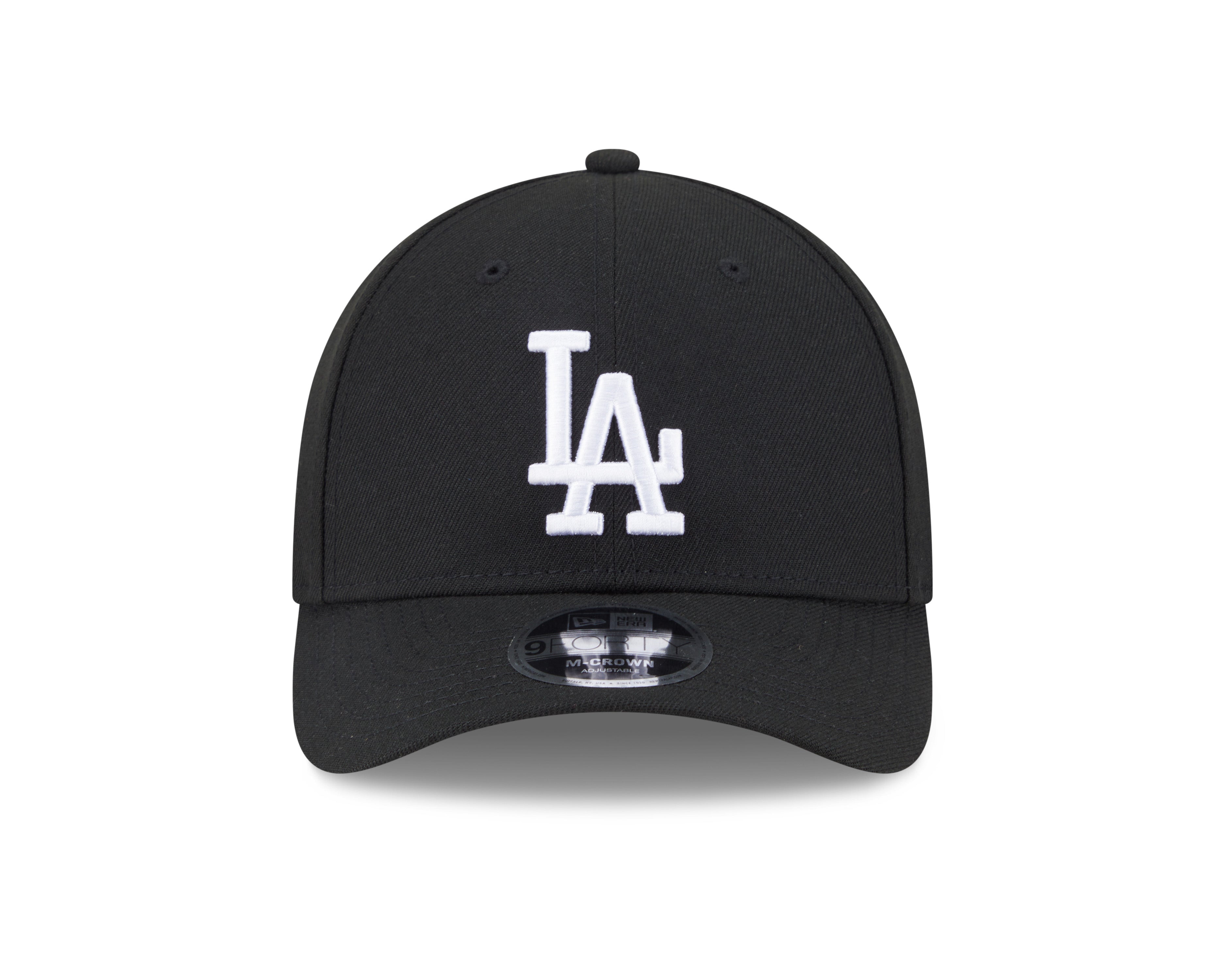Los Angeles Dodgers Black and White New Era M-Crown 9FORTY Adjustable Hat Official Team Hat Sports Fan Cap Official MLB Team Hat Baseball Fan Cap