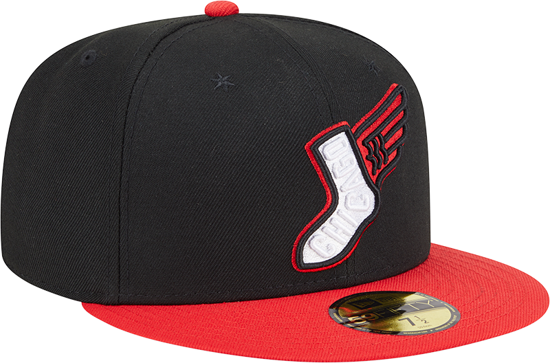 Chicago White Sox New Era 2025 City Connect Alternate 59FIFTY Fitted Hat - Black Red Official Team Hat Sports Fan Cap Official MLB Team Hat Baseball