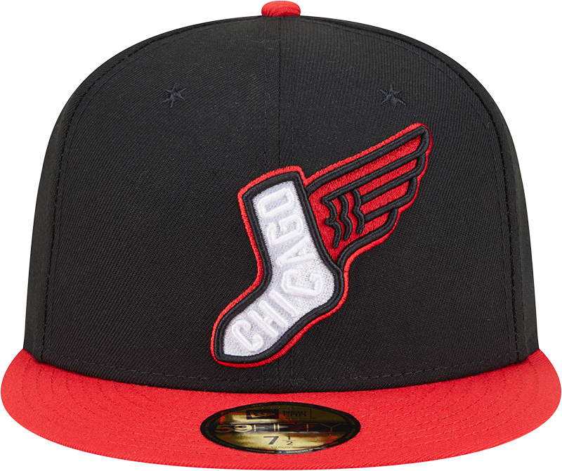 Chicago White Sox New Era 2025 City Connect Alternate 59FIFTY Fitted Hat - Black Red Official Team Hat Sports Fan Cap Official MLB Team Hat Baseball