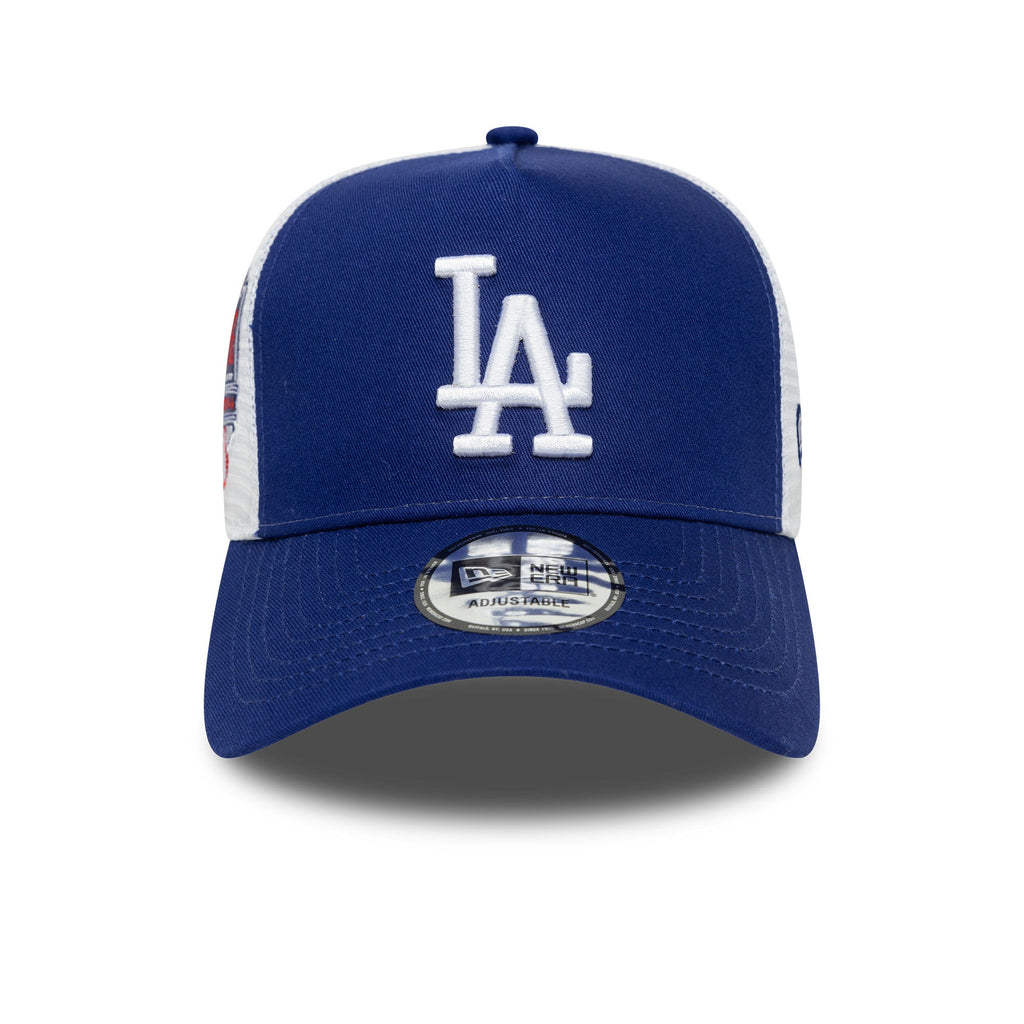 Los Angeles Dodgers MLB Trucker Snapback Side Patch New Era Blue White Official Team Hat Sports Fan Cap Official MLB Team Hat Baseball Fan Cap