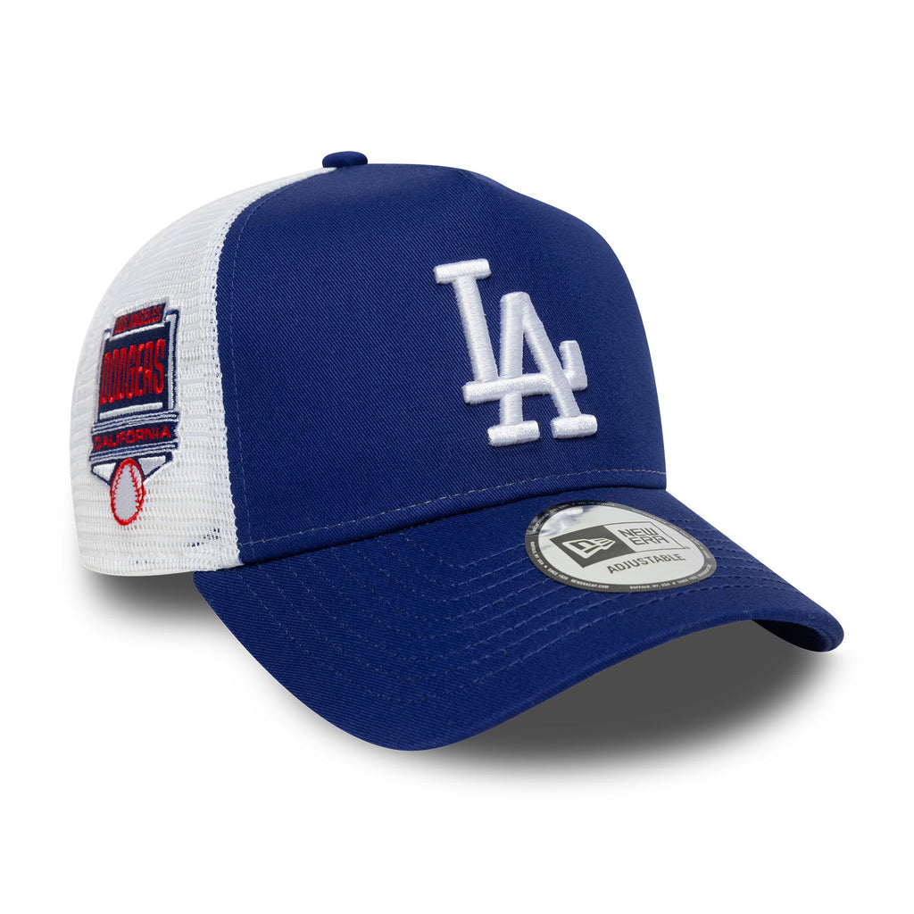 Los Angeles Dodgers MLB Trucker Snapback Side Patch New Era Blue White Official Team Hat Sports Fan Cap Official MLB Team Hat Baseball Fan Cap