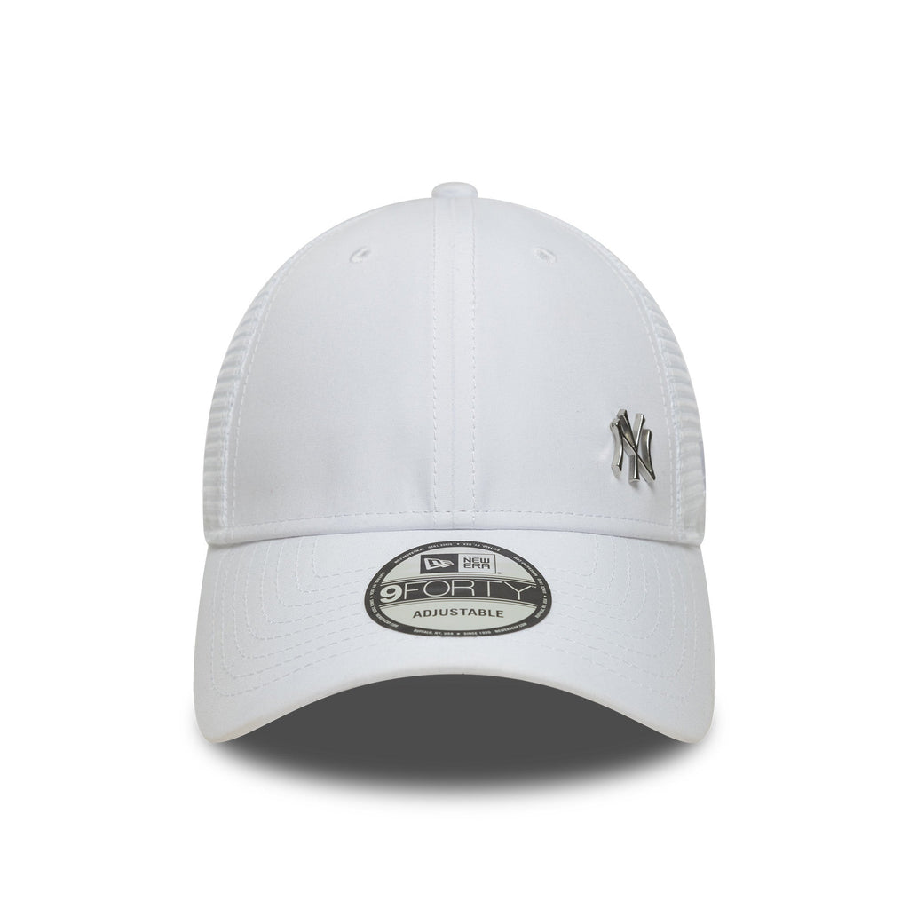 New York Yankees MLB Flawless 9forty Trucker Snapback White Official Team Hat Sports Fan Cap Official MLB Team Hat Baseball Fan Cap