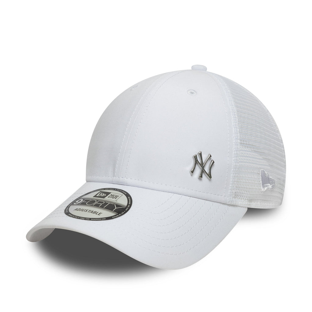 New York Yankees MLB Flawless 9forty Trucker Snapback White Official Team Hat Sports Fan Cap Official MLB Team Hat Baseball Fan Cap
