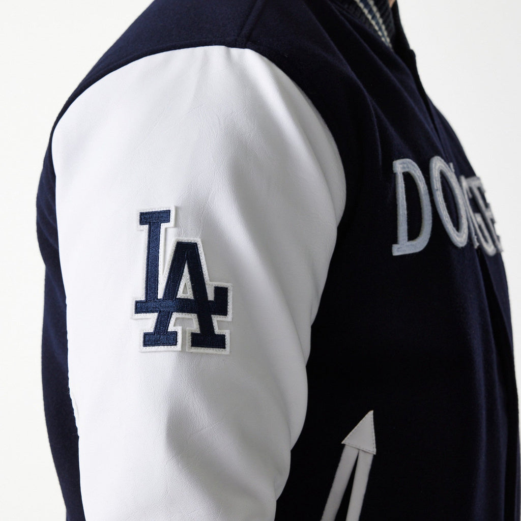 Los Angeles Dodgers MLB Wordmark Varsity Jacket New Era Official Sports Fan Gear Popular Style Baseball Fan Gear