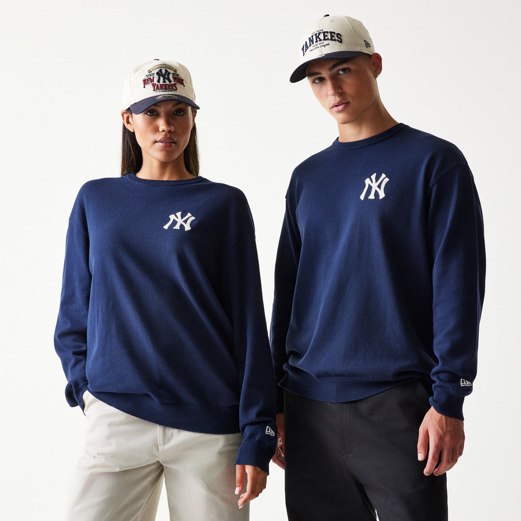 MLB Essential Knit Sweater New York Yankees Navy Official Sports Fan Gear Popular Style Baseball Fan Gear