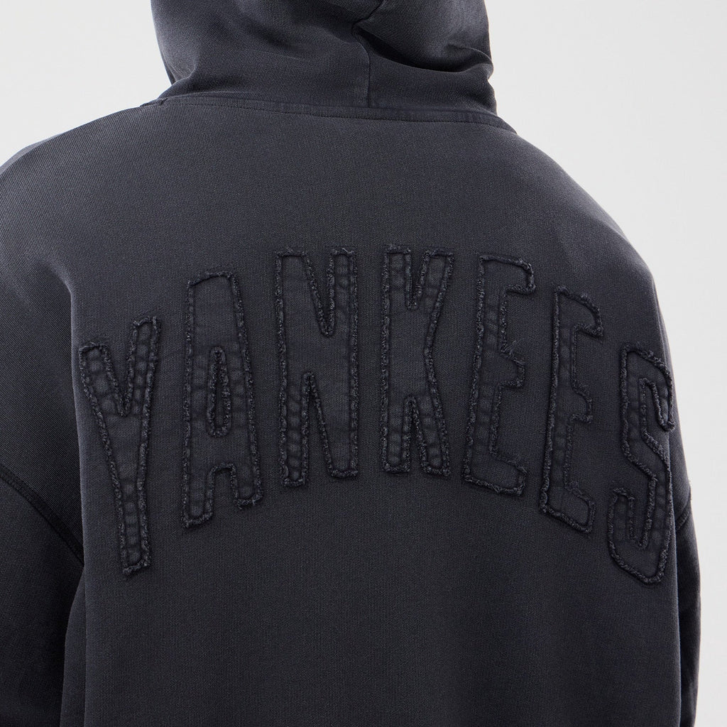 MLB Washed Full Zip Hoodie New York Yankees Black Official Sports Fan Gear Comfort Hoodie Baseball Fan Apparel