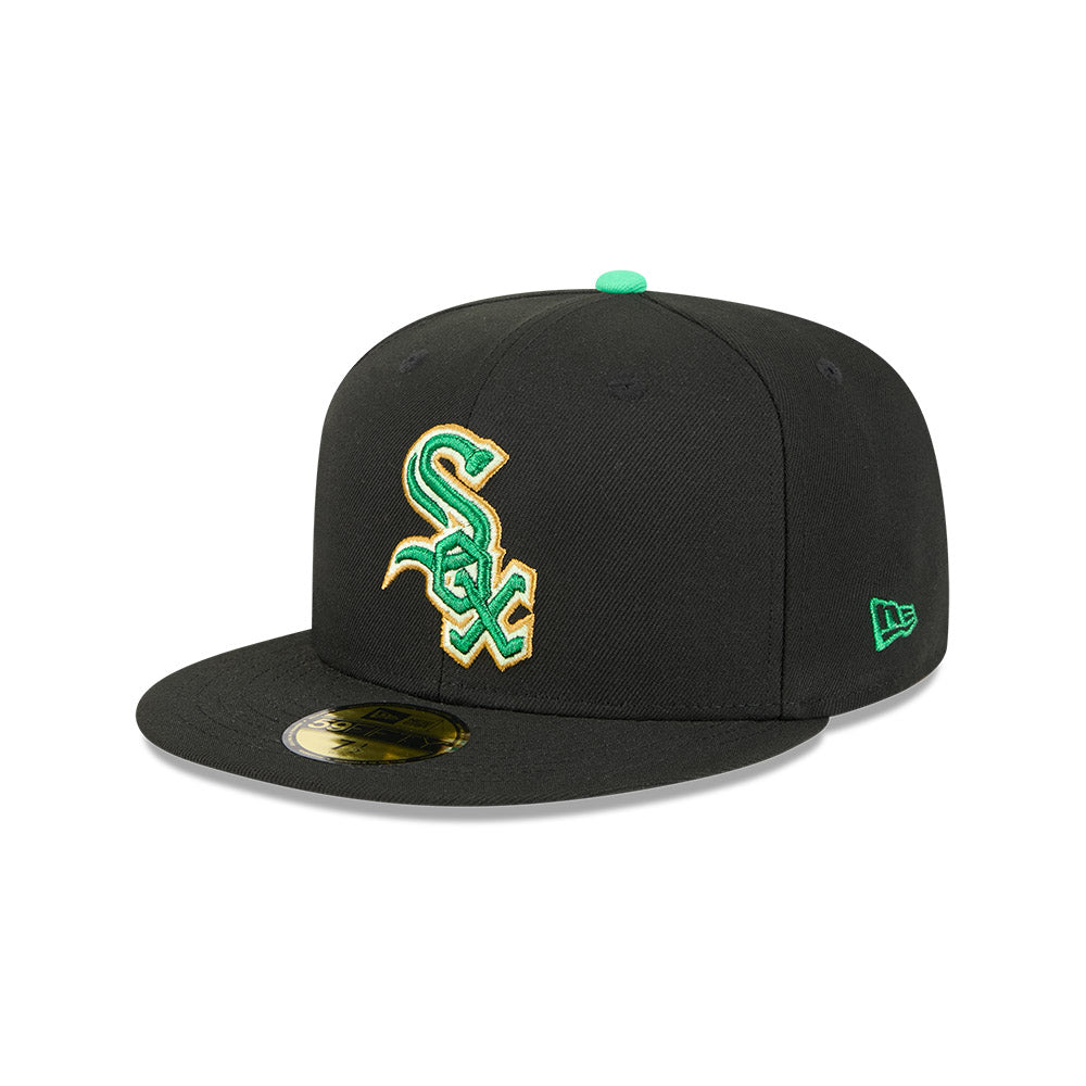 Men s Chicago White Sox New Era Black 2026 St Patrick s Day Authentic Collection On-Field 59FIFTY Fitted Hat Official Team Hat Sports Fan Cap
