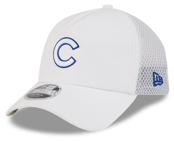 Chicago Cubs New Era 2026 Batting Practice 9Forty APEX C Logo Snap Adjustable Hat-White Official Team Hat Sports Fan Cap Official MLB Team Hat