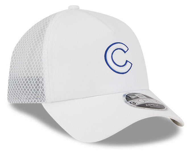 Chicago Cubs New Era 2026 Batting Practice 9Forty APEX C Logo Snap Adjustable Hat-White Official Team Hat Sports Fan Cap Official MLB Team Hat