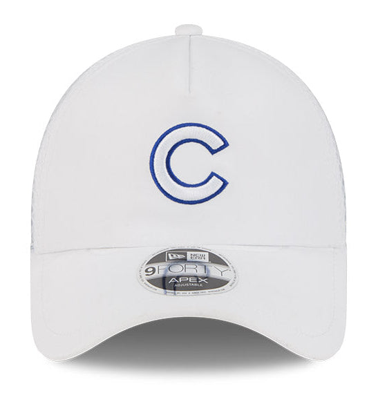 Chicago Cubs New Era 2026 Batting Practice 9Forty APEX C Logo Snap Adjustable Hat-White Official Team Hat Sports Fan Cap Official MLB Team Hat