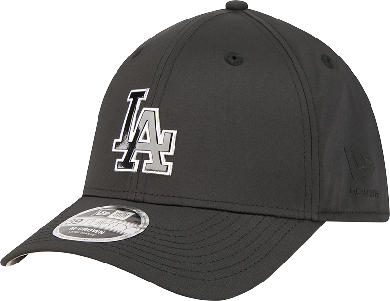 Los Angeles Dodgers New Era M-Crown 39Thirty Metallic Black Performance Flex Fit Hat Official Team Hat Sports Fan Cap Official MLB Team Hat Baseball