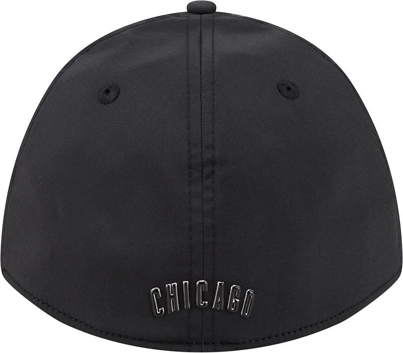 Chicago Cubs New Era M-Crown 39Thirty Metallic Black Performance Flex Fit Hat-Crawling Bear Official Team Hat Sports Fan Cap Official MLB Team Hat