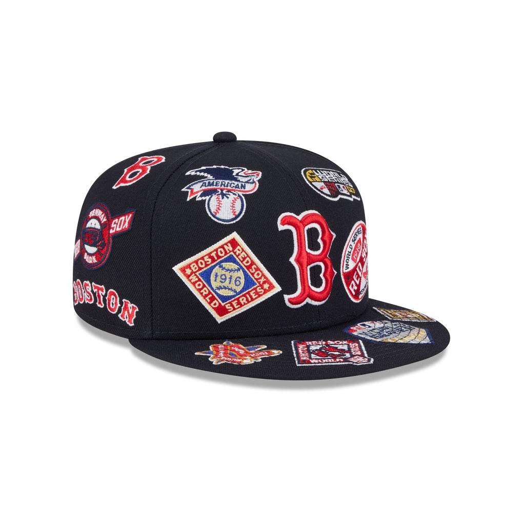 Boston Red Sox MLB All Over Patch 59FIFTY New Era Official Team Hat Sports Fan Cap Official MLB Team Hat Baseball Fan Cap