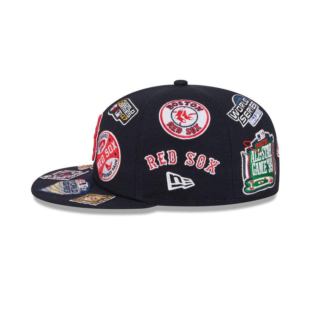 Boston Red Sox MLB All Over Patch 59FIFTY New Era Official Team Hat Sports Fan Cap Official MLB Team Hat Baseball Fan Cap