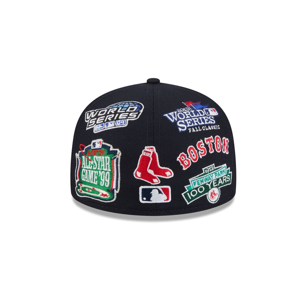 Boston Red Sox MLB All Over Patch 59FIFTY New Era Official Team Hat Sports Fan Cap Official MLB Team Hat Baseball Fan Cap