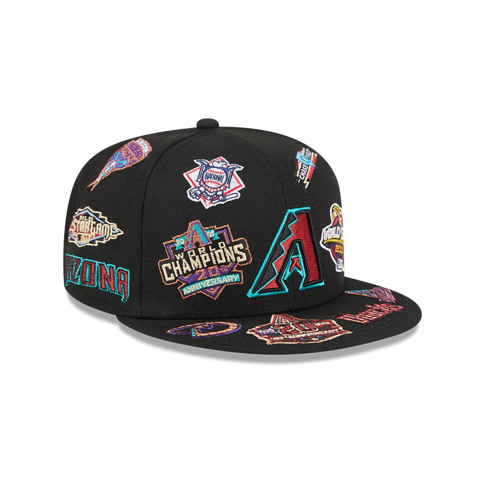 Arizona Diamondbacks MLB All Over Patch 59FIFTY Fitted New Era Official Team Hat Sports Fan Cap Official MLB Team Hat Baseball Fan Cap