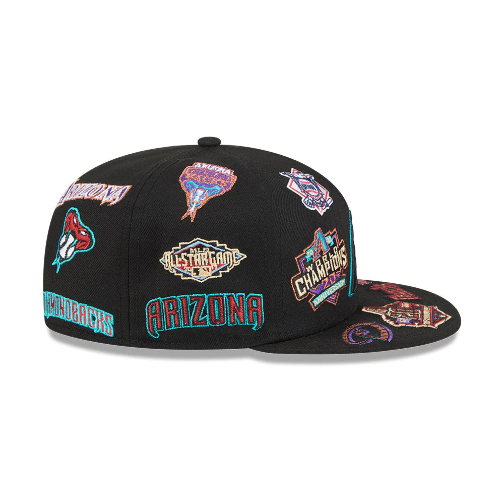 Arizona Diamondbacks MLB All Over Patch 59FIFTY Fitted New Era Official Team Hat Sports Fan Cap Official MLB Team Hat Baseball Fan Cap