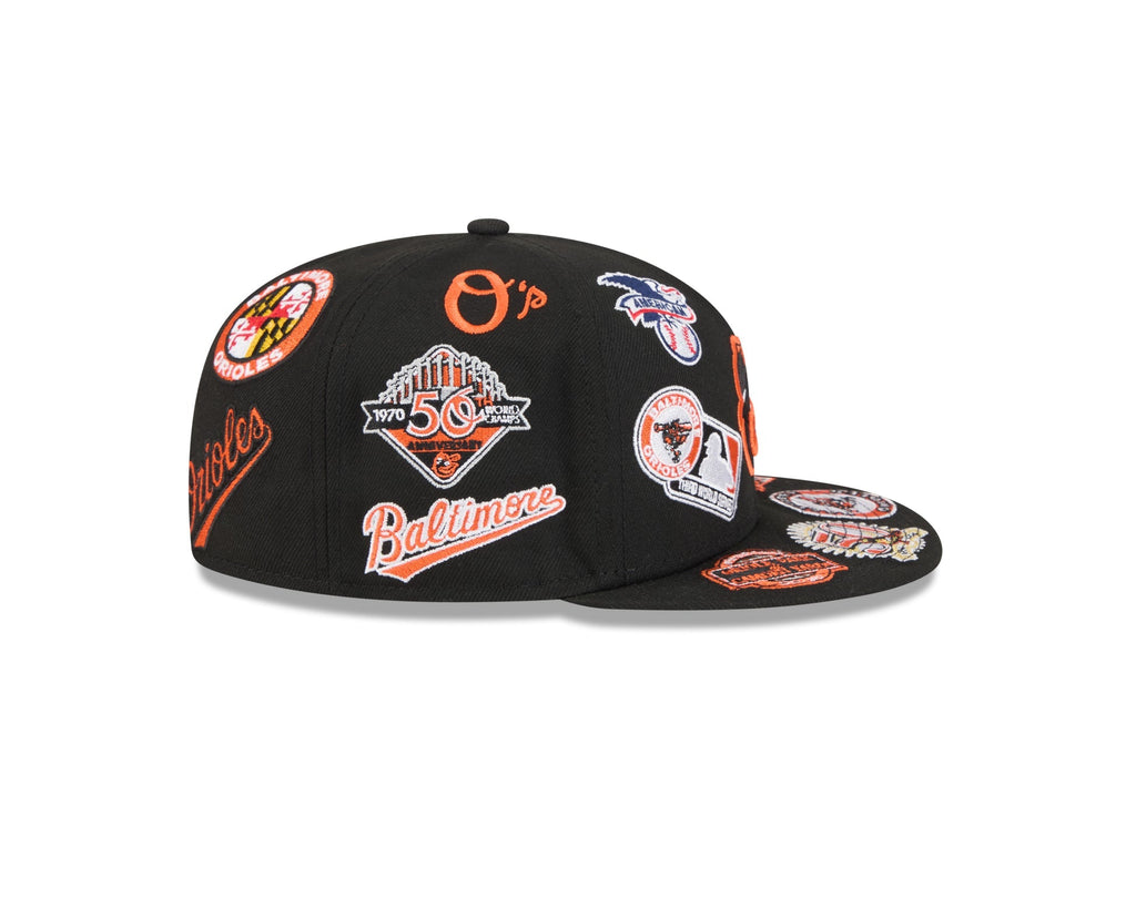 Baltimore Orioles MLB All Over Patch 59FIFTY Fitted New Era Official Team Hat Sports Fan Cap Official MLB Team Hat Baseball Fan Cap