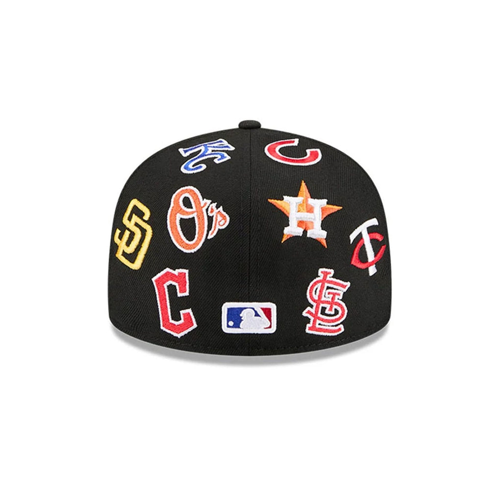 MLB All Over Patch 59FIFTY Fitted New Era Black Official Team Hat Sports Fan Cap Official MLB Team Hat Baseball Fan Cap
