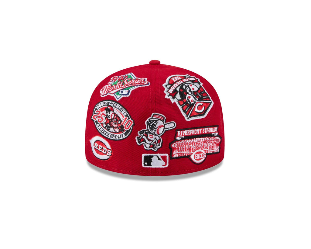 Cincinnati Reds MLB All Over Patch 59FIFTY Fitted New Era Official Team Hat Sports Fan Cap Official MLB Team Hat Baseball Fan Cap