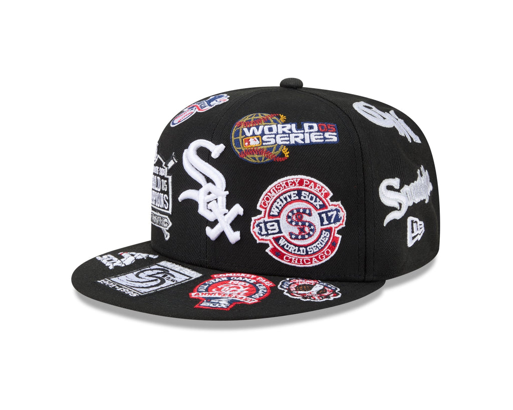 Chicago White Sox MLB All Over Patch 59FIFTY New Era Official Team Hat Sports Fan Cap Official MLB Team Hat Baseball Fan Cap