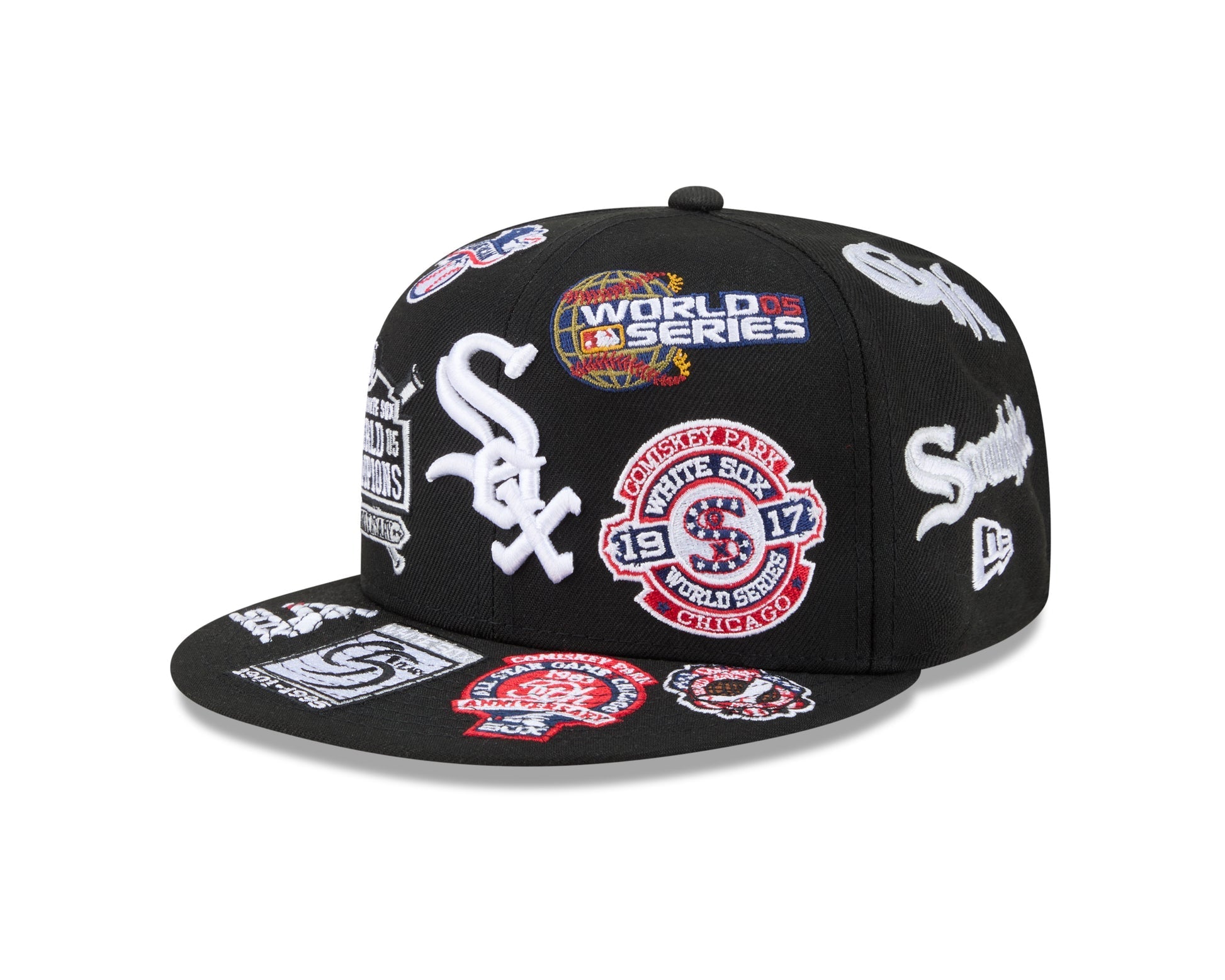Chicago White Sox MLB All Over Patch 59FIFTY New Era Official Team Hat Sports Fan Cap Official MLB Team Hat Baseball Fan Cap