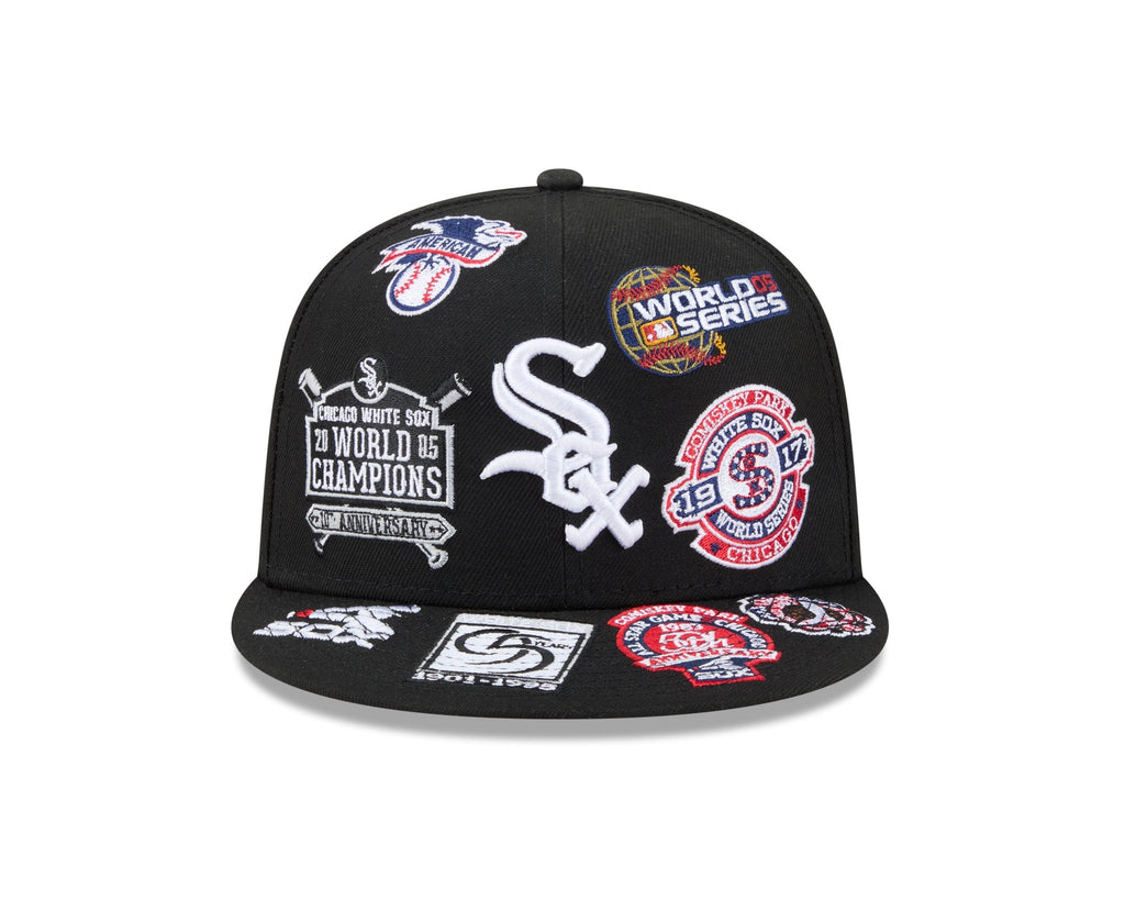 Chicago White Sox MLB All Over Patch 59FIFTY New Era Official Team Hat Sports Fan Cap Official MLB Team Hat Baseball Fan Cap