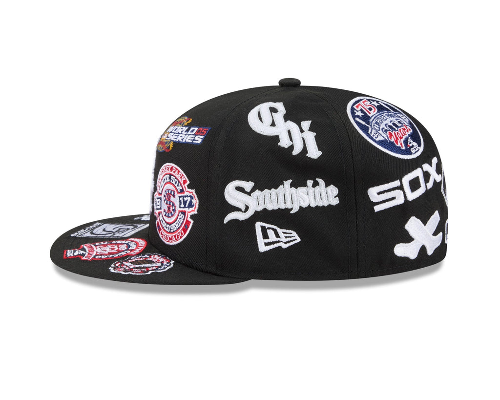 Chicago White Sox MLB All Over Patch 59FIFTY New Era Official Team Hat Sports Fan Cap Official MLB Team Hat Baseball Fan Cap