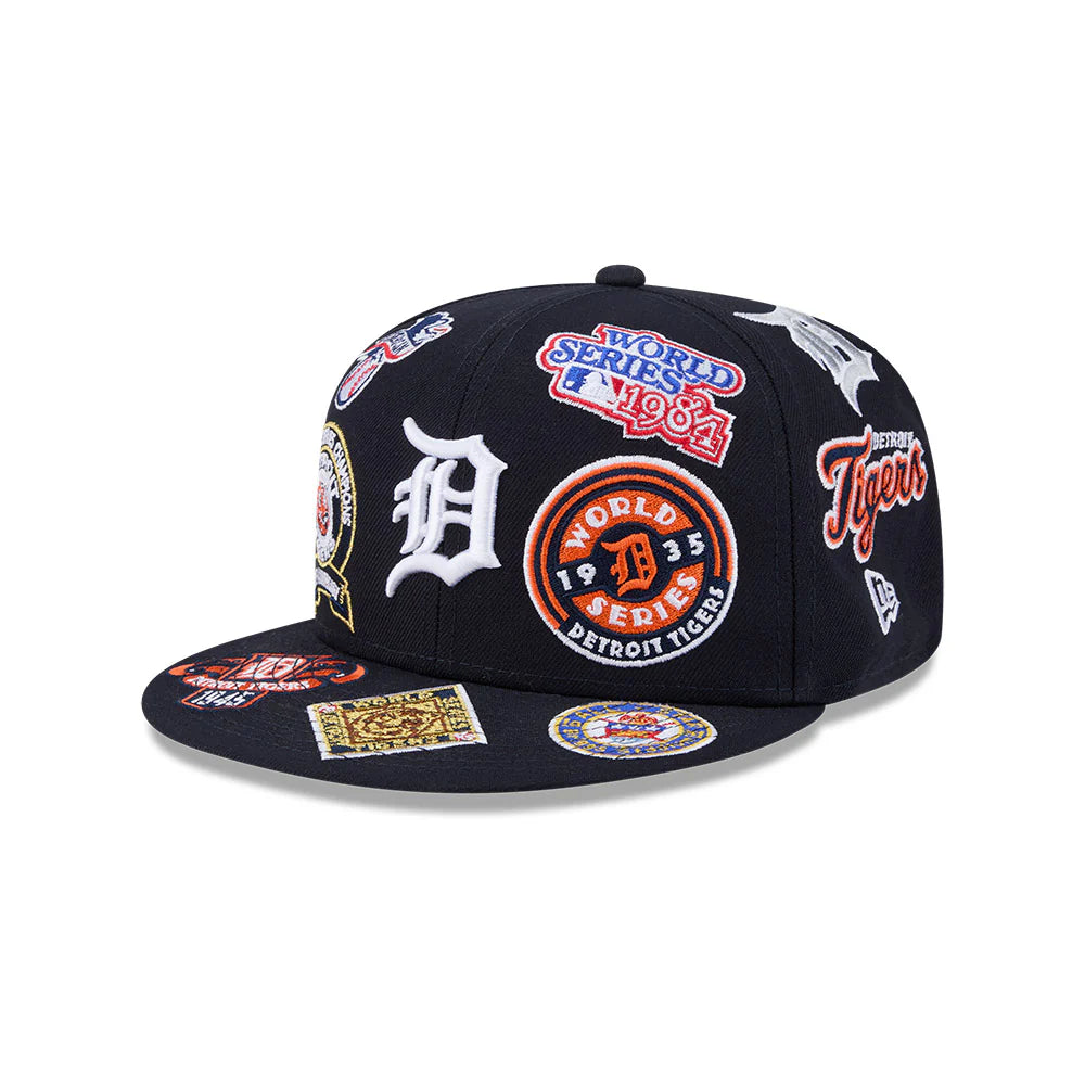 Detroit Tigers MLB All Over Patch 59FIFTY New Era Official Team Hat Sports Fan Cap Official MLB Team Hat Baseball Fan Cap